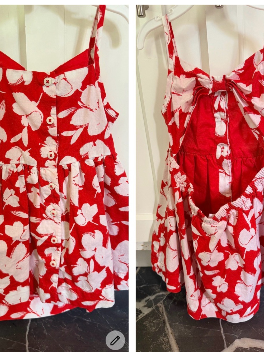 GAP Red and White Floral Casual Sundress for Kids